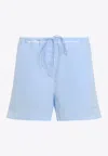 Miu Miu Poplin Cotton Shorts Raw Edges