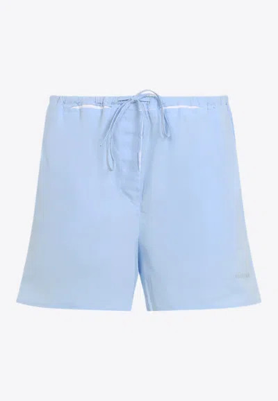 MIU MIU LOGO DRAWSTRING SHORTS