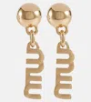 Miu Miu Logo Drop Earrings In Oro
