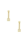 Miu Miu Logo Drop Earrings In Oro