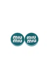 Miu Miu Logo Earring In Green