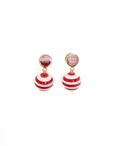 Pre-owned Miu Miu Logo Earrings