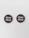 Miu Miu Enameled Metal Earrings With Logo