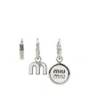 Miu Miu Logo Earrings Three-piece Set