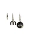 Miu Miu Logo Earrings Three-piece Set In Black