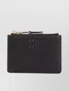 Miu Miu Logo Embossed Cardholder Multiple Slots In Black