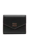 Miu Miu Small Leather Wallet In Black