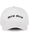 Miu Miu Logo Cap In Bianco+nero