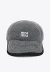 Miu Miu Stylish Hats With Curved Brim And Soft Texture In Gray