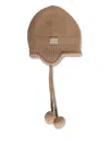 Miu Miu Camel Wool Blend Beanie Hat In Neutral