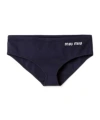 Miu Miu Logo-embroidered Bikini Bottoms In Multicolor