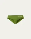 Miu Miu Logo-embroidered Bikini Bottoms In Pistacchio