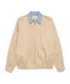 Miu Miu Logo-embroidered Bomber Jacket In Gray