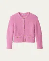 Miu Miu Cashmere And Silk Knit Cardigan In Rosa
