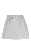 Miu Miu Logo-embroidered Cotton Shorts In White