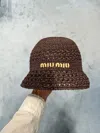 Miu Miu Woven Fabric Hat In Black