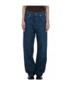Miu Miu Logo-embroidered Denim Jeans In Blue