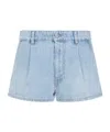 Miu Miu Logo-embroidered Denim Shorts In Blue