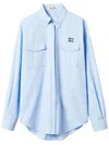 Miu Miu Poplin Shirt In Blue