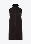 Miu Miu Mini Dress With Drawstring Waist And High Collar In Brown