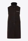 Miu Miu Mini Dress With Drawstring Waist And High Collar In Brown