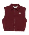 Miu Miu Logo-embroidered Gilet In Brown