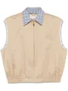 Miu Miu Logo-embroidered Gilet In Neutrals