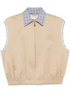 Miu Miu Logo-embroidered Gilet In Nude