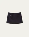 MIU MIU LOGO-EMBROIDERED MINI SKIRT