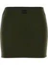 Miu Miu Olive Green Stretch Viscose Blend Mini Skirt In Grün