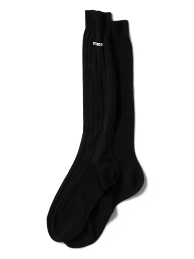 Miu Miu Silk Socks In Black