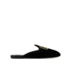 Miu Miu Logo Embroidered Slip-on Mules In Black