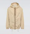 Miu Miu Logo Embroidered Technical Jacket In Beige