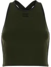 Miu Miu Cropped Tank Top In Grün