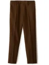Miu Miu Logo-embroidered Wool Trousers In Brown