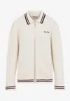 Miu Miu Logo-embroidered Zip-up Cardigan
