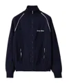 Miu Miu Nylon Fleece Cardigan In Blue