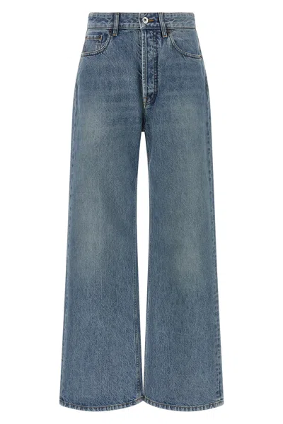 Miu Miu Jeans Mit Logostickerei In Blue