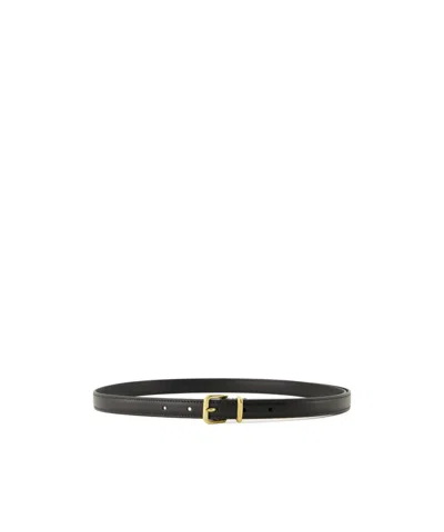 Miu Miu Logo-engraved Buckle Belt In Black