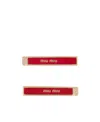 Miu Miu Logo-engraved Hairclip (pack Of Two) In Red