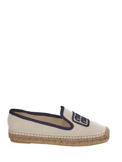 Miu Miu Logo Espadrillas In Ivory