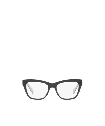 Miu Miu Logo Flat Mirror In Black