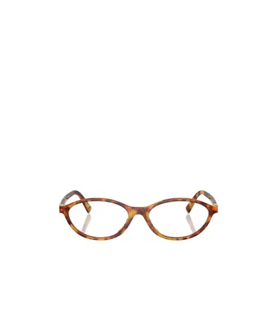 Miu Miu Logo Flat Mirror In Brown