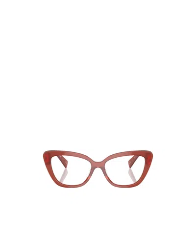 Miu Miu Logo Flat Mirror In Brown