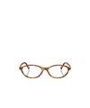 Miu Miu Logo Flat Mirror In Brown