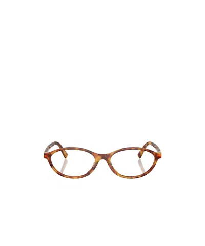Miu Miu Logo Flat Mirror In Brown