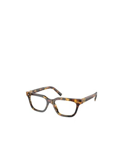 Miu Miu Logo Flat Mirror In Gray