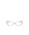 Miu Miu Mu 01xv Oval Acetate And Plastic Optical Glasses In Nude