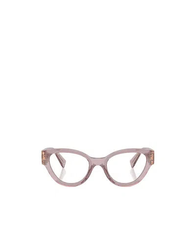 Miu Miu Logo Flat Mirror In Viola