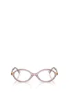 Miu Miu Mu 01xv Oval Acetate And Plastic Optical Glasses In Nude